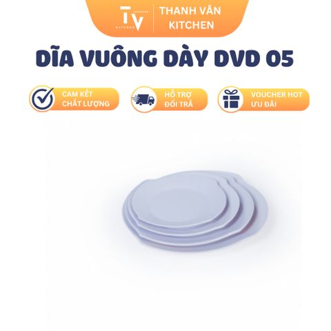 Dĩa Vuông Dày Melamine DVD 05 - Đồ Gia Dụng Nhà Bếp Chất Lượng Cao, Kích Thước 14x14cm, Tiện Dụng Cho Mọi Gia Đình (TV903)
