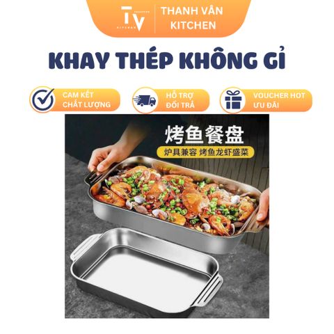 Khay Mạ Vàng Để Đựng Thức Ăn - Khay Nướng Bánh, Trộn Salad Sang Trọng, Đồ Gia Dụng Nhà Bếp TVKITCHEN (TV123)
