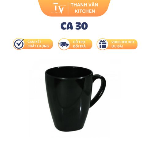 Cốc Nhựa Melamine TVKITCHEN 300ml - Đen, Đỏ, Xanh Lá, Cam - Đồ Dùng Gia Đình Tiện Lợi, Thân Thiện Với Môi Trường