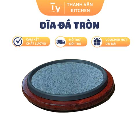 Dĩa Đá Tròn Giữ Nhiệt Lớn - Đế Gỗ Chống Nóng Nhà Bếp, Nhiều Kích Thước, Sản Phẩm Gia Dụng Chất Lượng Cao (TV523)