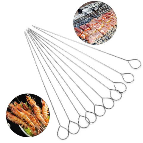 Cây Xiên Thịt Nướng BBQ Inox Cao Cấp EWZ - Dụng Cụ BBQ Đầu Móc Tiện Lợi Cho Thịt & Rau Củ (TV659)