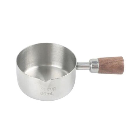 Bát Rót Nước Xốt Bít Tết Inox 201, Chén Đựng Xốt Thông Minh 250ml, Tay Cầm Gỗ Chống Đổ - Dụng Cụ Nhà Bếp Tiện Lợi (TV519)