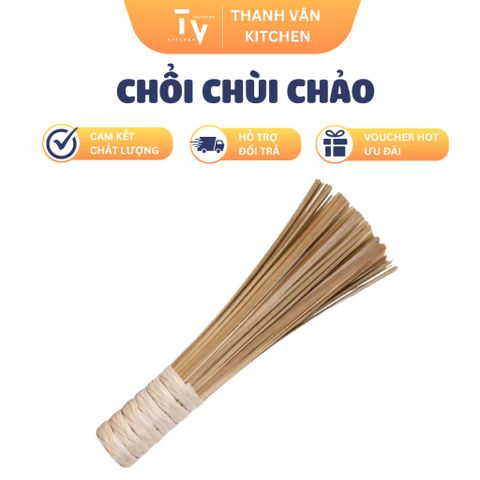 Chổi Tre Chùi Chảo Lớn - Cọ Nồi Chảo Sắt Chống Xước 28cm - Dụng Cụ Vệ Sinh Nhà Bếp Thông Minh và An Toàn (TV61)
