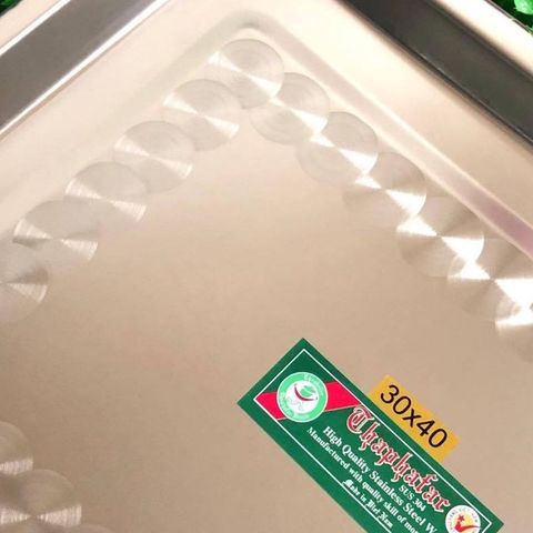 Mâm Inox Vuông Đa Năng - Dụng Cụ Nhà Bếp Tiện Lợi Như TVKITCHEN - Hỗ Trợ Đựng Thực Phẩm Thoải Mái (TV39)
