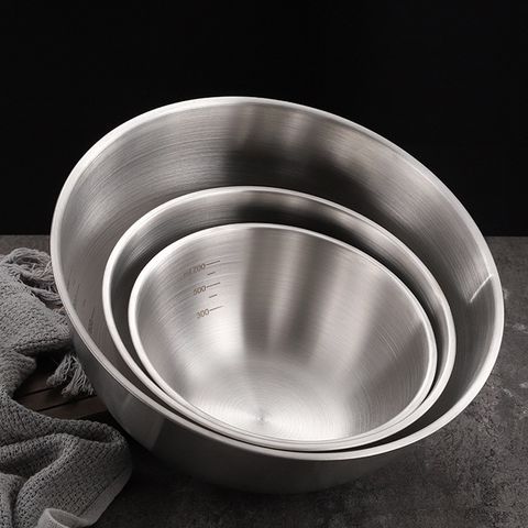 Tô inox chia vạch phong cách Hàn Quốc - Tô salad inox chất lượng cao có vạch chia thể tích - Dụng cụ nhà bếp tiện lợi (TV516)
