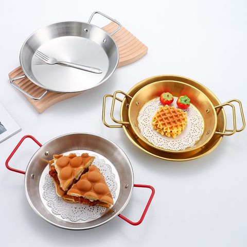 Chảo Inox Hai Quai Trang Trí Hàn Quốc - Chảo Ốp La Đa Năng Dùng Mọi Bếp - Đồ Gia Dụng Nhà Bếp TVKITCHEN (TV66)