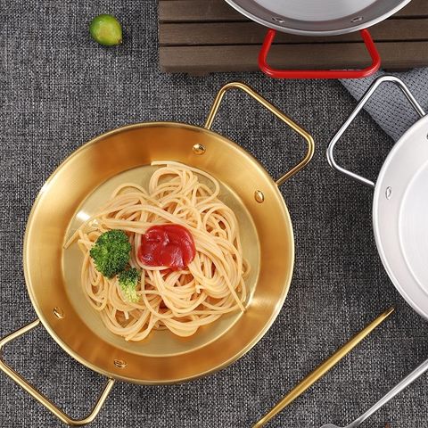 Chảo Inox Hai Quai Trang Trí Hàn Quốc - Chảo Ốp La Đa Năng Dùng Mọi Bếp - Đồ Gia Dụng Nhà Bếp TVKITCHEN (TV66)