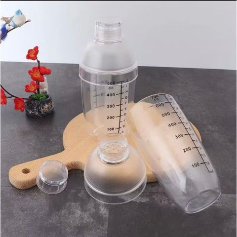 Shaker Nhựa Có Định Lượng Pha Chế - Dụng Cụ Nhà Bếp Đa Dạng Dung Tích 350ml, 530ml, 700ml, 1000ml (TV412)