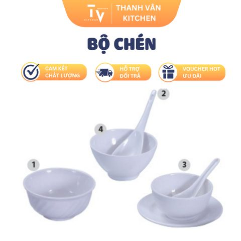 Bộ Chén Gia Dụng TVKITCHEN - Set 4 Chén Đa Năng CB 04, CO 02, TO 66 - Sản Phẩm Chất Lượng Cao Cho Nhà Bếp (TV1117)