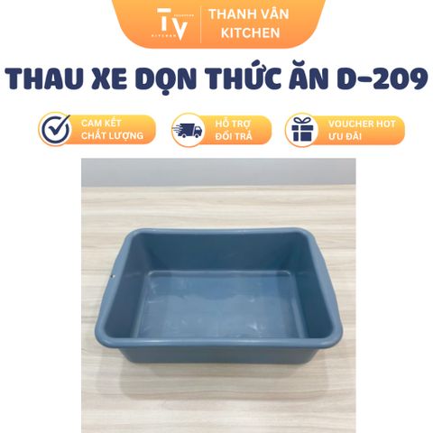 Thau Xe Dọn Thức Ăn D-209 - Dụng Cụ Nhà Bếp Nhựa Cao Cấp Kích Thước 530x390x150mm - Tiện Ích Cho Căn Bếp Của Bạn