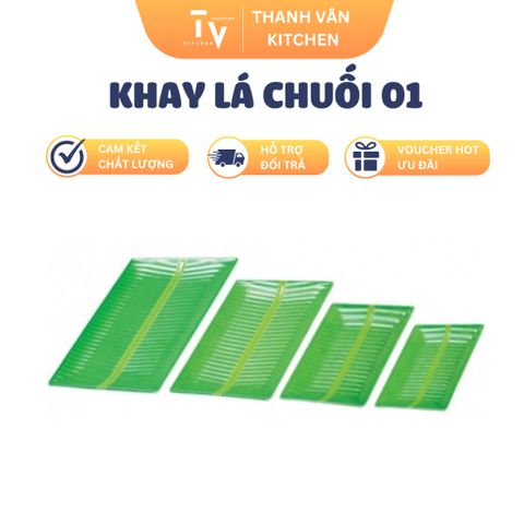 Khay Lá Chuối 01 TVKITCHEN - Đồ Gia Dụng Nhà Bếp Chất Lượng Cao, Hỗ Trợ Món Ăn Thêm Độc Đáo, Kích Thước Đa Dạng (TV1008)