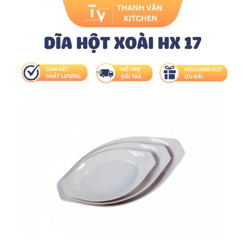 Dĩa Hột Xoài HX 17 - Đồ Gia Dụng Nhà Bếp Chất Liệu Nhựa Melamine Kích Thước 23.3 x 13.4 x 3.1 cm, Phù Hợp Trang Trí Bàn Ăn (TV906)