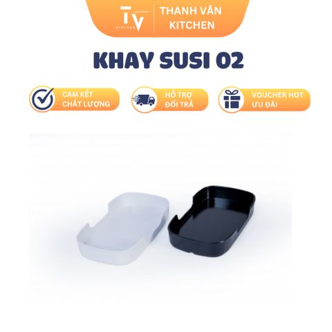 Khay Đựng Thức Ăn Bằng Inox SUSI 02 - Dụng Cụ Nhà Bếp Chất Lượng Cao, Kích Thước 24x14x3cm, Phù Hợp Mọi Gia Đình (TV1021)