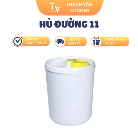 Hủ Đường Trắng - Đồ Gia Dụng Nhà Bếp Chất Lượng Cao, Kích Thước Ø 12.5 x 14.0 cm, Thích Hợp Cho Mọi Căn Bếp (TV956)