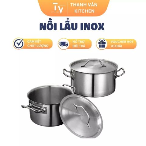Nồi Lẩu Inox 2 Đáy Cao Cấp - Nhiều Kích Thước Cho Mọi Bữa Tiệc Gia Đình - Đồ Dùng Nhà Bếp TVKITCHEN (TV327-1)