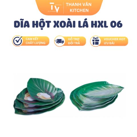 Dĩa Hột Xoài Lá HXL 06 - Đồ Gia Dụng Nhà Bếp Nhựa Melamine Thiết Kế Hiện Đại 22.5x15.6cm, Tiện Lợi Cho Mọi Gia Đình (TV910)