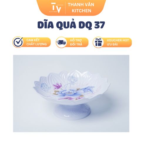 Dĩa Quả Melamine DQ 37 - Đồ Dùng Nhà Bếp Thiết Kế Sang Trọng Ø 20.2 x 9.8 cm - Thích Hợp Cho Tiệc Tùng và Gia Đình (TV875)