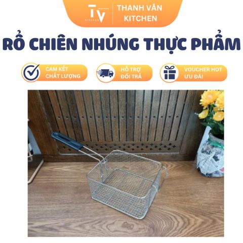 Rổ Chiên Nhúng Thực Phẩm INOX 304 Cao Cấp - Dụng Cụ Nhà Bếp Chất Lượng, Kích Thước 22.5*11*19cm (TV274)