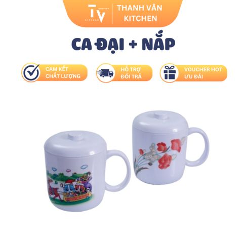 Ca Đại Nhựa Melamine 1000ml với Nắp Đậy - Dụng Cụ Nhà Bếp Tiện Lợi và Thời Trang Cho Mọi Gia Đình (TV742)
