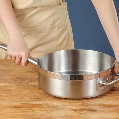 Nồi Inox Sâu Lòng 2 Đáy - Nấu Sốt Hàn Quốc, Có Tay Cầm Dung Tích Lớn Tiện Dụng cho Nhà Bếp (TV299)