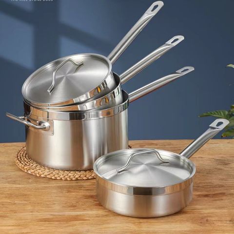 Nồi Inox Sâu Lòng 2 Đáy - Nấu Sốt Hàn Quốc, Có Tay Cầm Dung Tích Lớn Tiện Dụng cho Nhà Bếp (TV299)