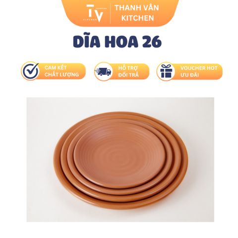 Dĩa Hoa Melamine 26cm Chất Lượng Cao - Đồ Gia Dụng Nhà Bếp Tiện Lợi, Phong Cách Hiện Đại và Đa Dạng Mẫu Mã (TV848)