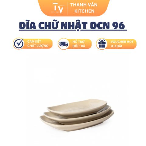 Dĩa Chữ Nhật Melamine TVKITCHEN 21.3x13.3x3.1 cm - Đồ Gia Dụng Nhà Bếp Chất Lượng Cao, Bền Đẹp, Thân Thiện Với Người Dùng (TV844)