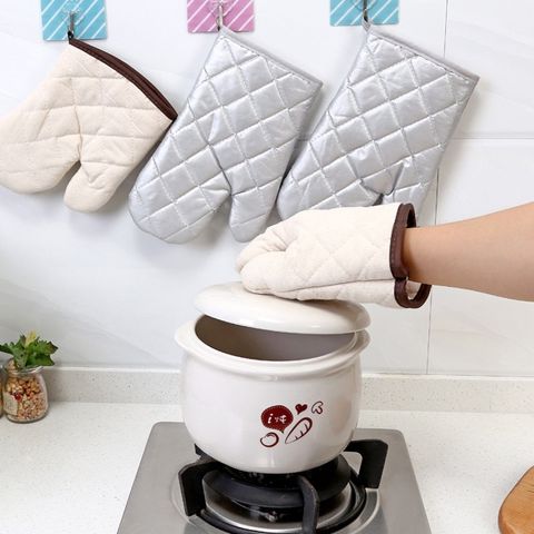 Găng Tay Chống Bỏng Chần Bông - Bao Tay Làm Bánh, Cách Nhiệt Lò Nướng & Lò Vi Sóng Có Quai Treo ST (TV339)