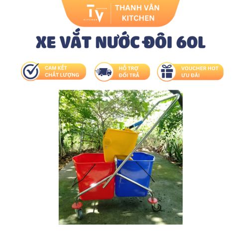Xe Vắt Nước Đôi 60L GX-028VK - Dụng Cụ Tiện Ích Nhà Bếp Chất Liệu Nhựa PP Cao Cấp (TV580)