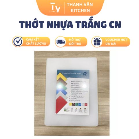 Thớt Nhựa Trắng CN 60040020W (350x250mm) - Dụng Cụ Nhà Bếp Chất Lượng Cao, An Toàn và Tiện Dụng cho Mọi Gia Đình (TV591)