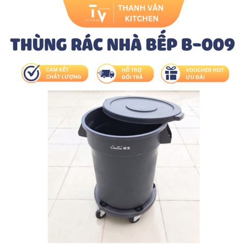 Thùng Rác Nhà Bếp B-009 - Dung Tích 76L/120L/168L Với Chân Đế Bánh Xe - Đồ Gia Dụng Tiện Ích Cho Căn Bếp (TV703)