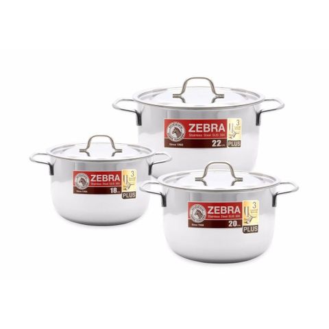 Bộ Nồi Đa Năng Inox 304 3 Đáy Nắp Inox Extreme Infinity 18cm, 20cm, 22cm - Bảo Hành Chất Lượng Đến Từ Zebra
