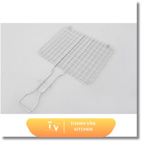 Vỉ nướng Inox Cao Cấp TV70 - Thiết Kế Tiện Dụng Cho Nướng Thịt & Hải Sản Trên Bếp Than, Bếp Gas, Dã Ngoại An Toàn (TV70)