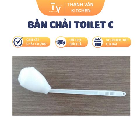 Bàn Chải Toilet C-085 - Dụng Cụ Vệ Sinh Nhà Tắm Cao Cấp Chất Liệu Nhựa PP, Kích Thước 580mm (TV569)