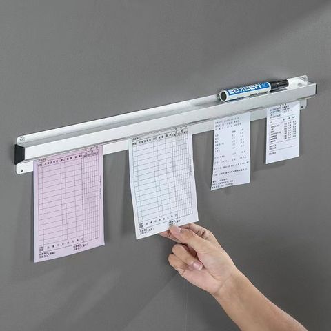 Thanh gắn thực đơn, thanh gắn bảng tin dán tường, thanh gắn ghi chú inox 60cm dành cho nhà bếp, nhà hàng (TV298)