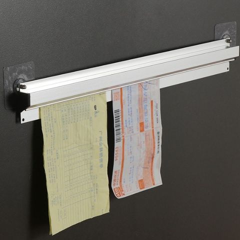 Thanh gắn thực đơn, thanh gắn bảng tin dán tường, thanh gắn ghi chú inox 60cm dành cho nhà bếp, nhà hàng (TV298)
