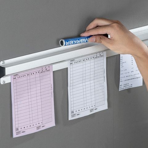 Thanh gắn thực đơn, thanh gắn bảng tin dán tường, thanh gắn ghi chú inox 60cm dành cho nhà bếp, nhà hàng (TV298)
