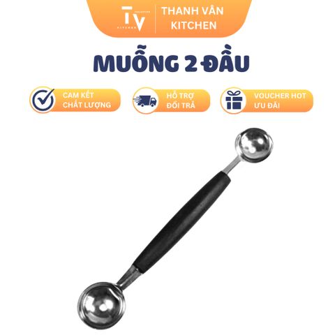 Muỗng Múc Trái Cây Inox 2 Đầu Tiện Lợi SJ - Dụng Cụ Nhà Bếp Đa Năng Cho Căn Bếp Thêm Hiện Đại (TV391)
