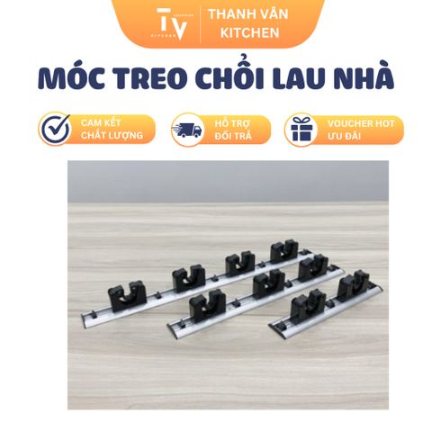 Móc Treo Chổi Lau Nhà 4 Kẹp C-109 - Dụng Cụ Gia Dụng Đa Năng Nhà Bếp, Nhựa PP Cao Cấp, Tiện Lợi Cho Căn Bếp Bạn (TV688)