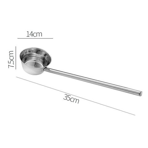 Gáo inox cán dài 35cm, dụng cụ đựng nước, dầu, ca múc nước lèo, muôi chống bỏng 12-18cm - Đồ dùng bếp tiện lợi SQC (TV365)