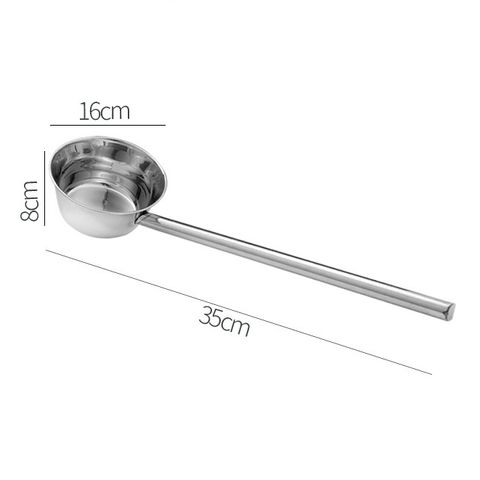 Gáo inox cán dài 35cm, dụng cụ đựng nước, dầu, ca múc nước lèo, muôi chống bỏng 12-18cm - Đồ dùng bếp tiện lợi SQC (TV365)