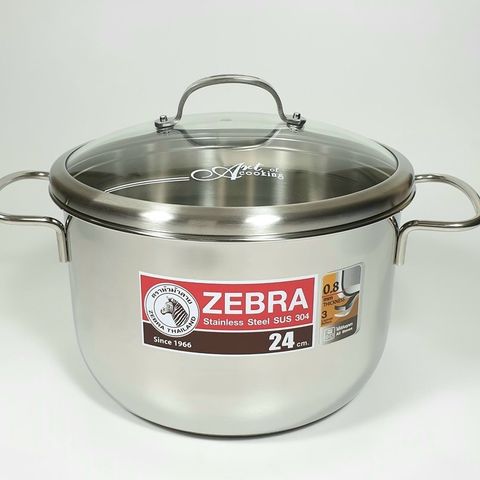 Nồi inox đa năng 3 đáy nắp kính Extreme Infinity 18cm & 22cm - Combo 2 nồi chất lượng cao Zebra 162298