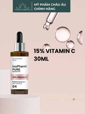 Tinh Chất InoPharm Vitamin C 15% Dưỡng Da Sáng Mịn Mờ Thâm 30ml - Serum Chống Lão Hóa Từ Bulgaria, Làm Rạng Rỡ Làn Da