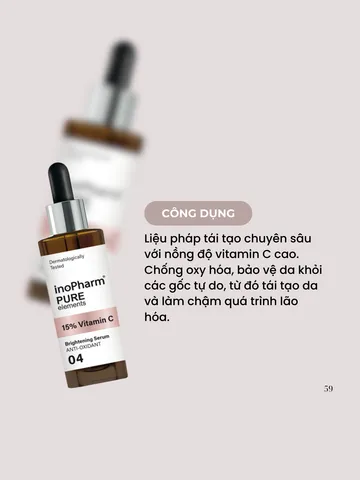 Tinh Chất InoPharm Vitamin C 15% Dưỡng Da Sáng Mịn Mờ Thâm 30ml - Serum Chống Lão Hóa Từ Bulgaria, Làm Rạng Rỡ Làn Da