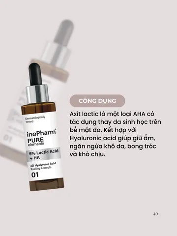 Peel Da Nhẹ Nhàng Lactic Acid + HA InoPharm 30ml - Tẩy Da Chết Siêu Mềm Mịn, Giúp Da Sáng Khỏe, Phù Hợp Với Da Nhạy Cảm
