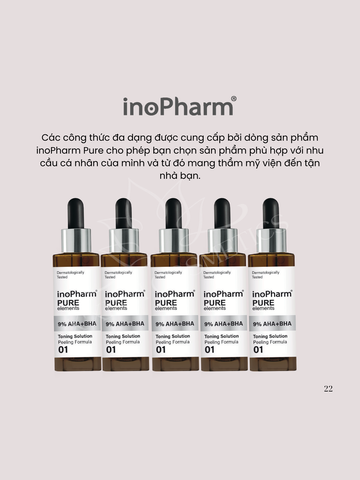 Serum Tẩy Da Chết 9% AHA BHA InoPharm Pure Elements 30ml - Giúp Giảm Mụn, Làn Da Sáng Mịn, Phục Hồi Độ Đàn Hồi Tự Nhiên