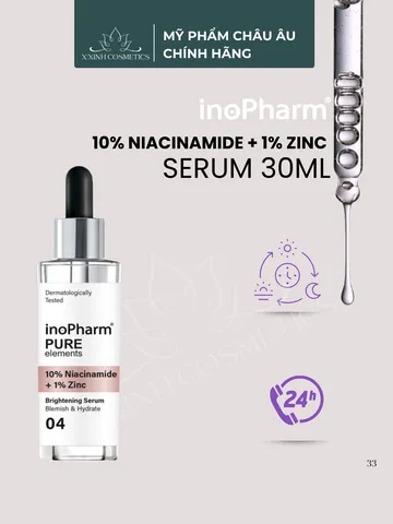 Serum dưỡng sáng và mờ thâm mụn 10% Niacinamide + 1% zinc 30ml