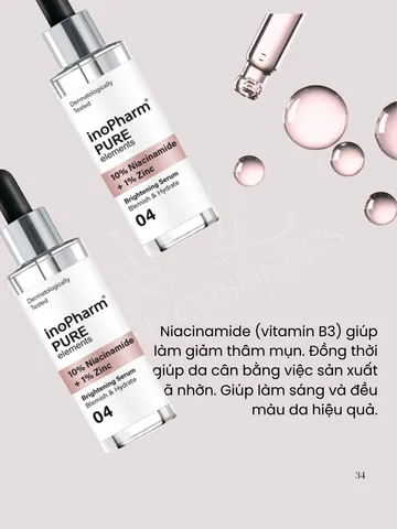 Serum dưỡng sáng và mờ thâm mụn 10% Niacinamide + 1% zinc 30ml