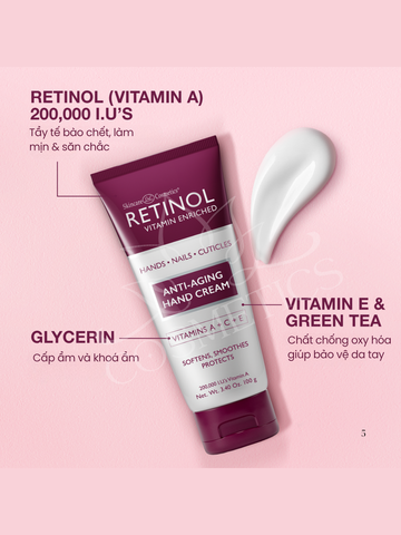 Kem dưỡng ẩm và chống lão hoá cho tay RETINOL Original Anti-Aging Hand Cream 100g