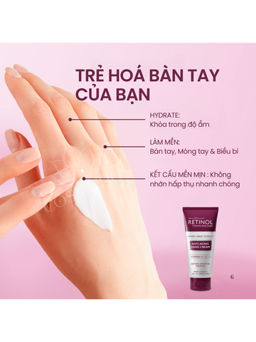 Kem dưỡng ẩm và chống lão hoá cho tay RETINOL Original Anti-Aging Hand Cream 100g